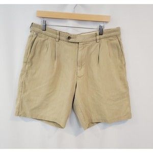 Tommy Bahama Men's Size 34 Beige Khaki Chino Shorts Silk Blend Casual Golf